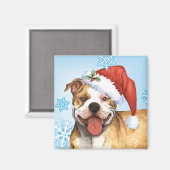 Aimant Happy Howliday Pit Bull Terrier (Recto/Verso)