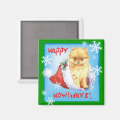 Aimant Happy Howliday Pomeranian (Recto/Verso)