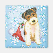Aimant Happy Howliday Wire Fox Terrier (Devant)