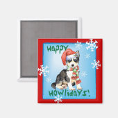 Aimant Happy Howlidays Husky (Recto/Verso)