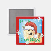 Aimant Happy Howlidays Norwegian Buhund (Recto/Verso)