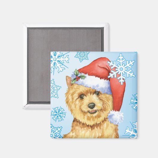 Aimant Happy Howlidays Norwich Terrier (Recto/Verso)