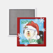 Aimant Happy Howlidays Old English Sheepdog (Recto/Verso)
