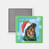 Aimant Happy Howlidays Rottweiler (Recto/Verso)