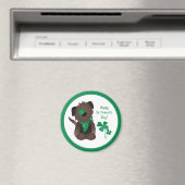 Aimant Happy Jour de la Saint Patrick Chien quatre feuill (In Situ (Lave-vaisselle))