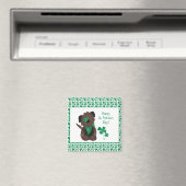 Aimant Happy Jour de la Saint Patrick Chien quatre feuill (In Situ (Lave-vaisselle))