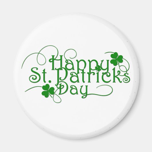 Aimant Happy Jour de la Saint Patrick Cursive (Devant)