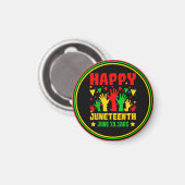 Aimant Happy Juneteenth Black Red Green Yellow Hands     (Recto/Verso)