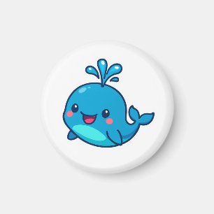 Aimant Happy Kawaii Baleine Sticker - mignon ami Océan