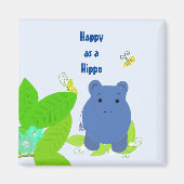Aimant Happy Little Blue Hippo (Devant)