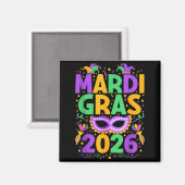 Aimant Happy Mardi Gras 2026 Costume New Orleans Matching (Recto/Verso)