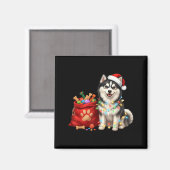 Aimant Happy Msky Christmas Lights Dog Mom Msky (Recto/Verso)