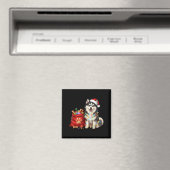 Aimant Happy Msky Christmas Lights Dog Mom Msky (In Situ (Lave-vaisselle))