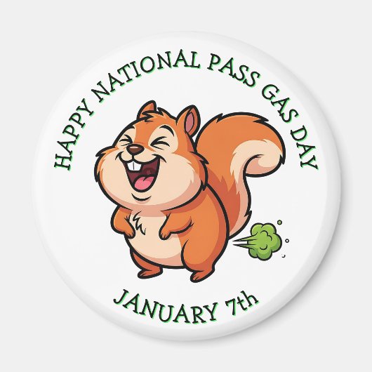 Aimant Happy National Pass Gas Day | January 7th (Devant)
