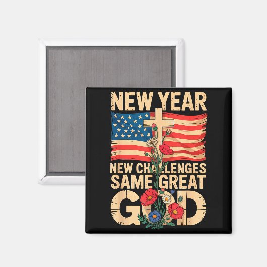 Aimant Happy New Year 2026 Christian Challenges Same Grea (Recto/Verso)