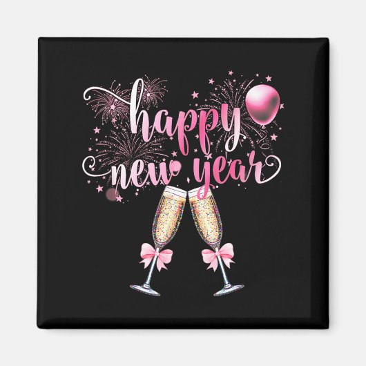 Aimant Happy New Year 2026, Cute Funny Gift Men, Women  (Devant)
