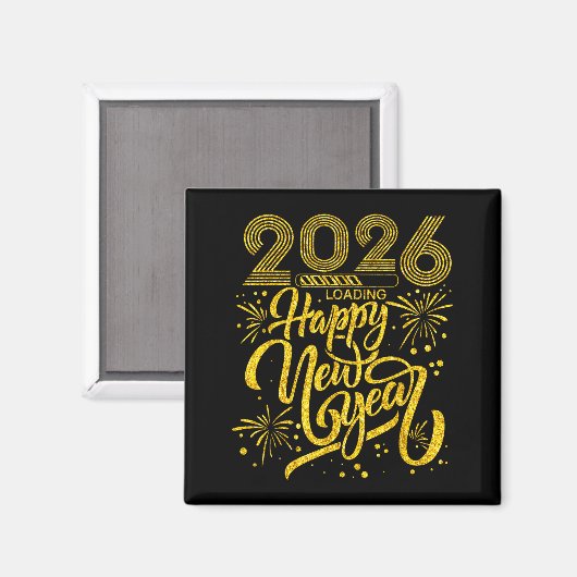 Aimant Happy New Year 2026 Funny New Years Eve Party Men (Recto/Verso)