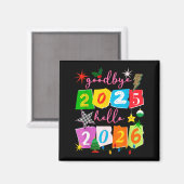 Aimant Happy New Year 2026 Goodbye 2025 Hello 2026  (Recto/Verso)
