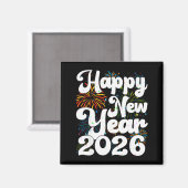 Aimant Happy New Year 2026 Nye Fireworks Cool New Years E (Recto/Verso)