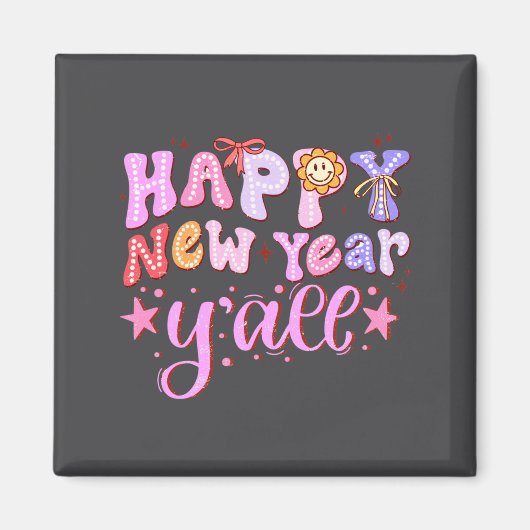 Aimant Happy New Year 2026 Party Countdown New Years Y'al (Devant)