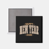 Aimant Happy New Year 2026 Retro Leopard New Years Eve Pa (Recto/Verso)
