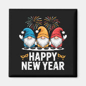 Aimant Happy New Year Gnomes For Party Lovers And Festive (Devant)