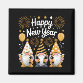 Aimant Happy New Years Eve Party Gnomes Matching Family  (Devant)