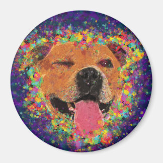 Aimant Happy Pit Bull Pop Art