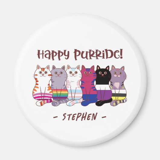 Aimant Happy Purride - LGBTQ Pride Cats (Devant)