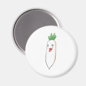 Aimant Happy Radish Vegetable Cartoon (Recto/Verso)