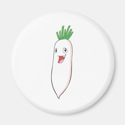 Aimant Happy Radish Vegetable Cartoon (Devant)
