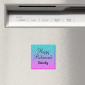 Aimant Happy Retraite Ombre rose bleu violet Parties scin (In Situ (Lave-vaisselle))