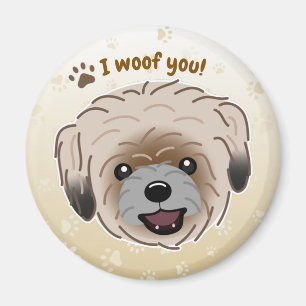 Aimant Happy Shih Tzu Amoureux des chiens I Woof You Paws