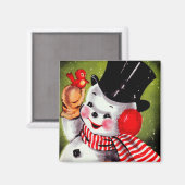 Aimant Happy Snowman Vintage (Recto/Verso)