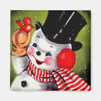Aimant Happy Snowman Vintage