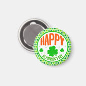 Aimant Happy St. Patrick's Day Circle Design-63501 (Recto/Verso)
