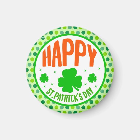 Aimant Happy St. Patrick's Day Circle Design-63501 (Devant)