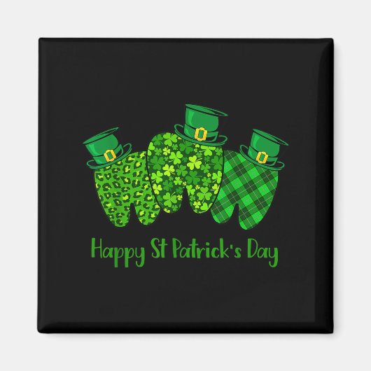 Aimant Happy St Patrick's Day Dental Istant Tooth Irish G (Devant)