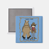 Aimant Happy Trails Cowboy & Horse - Humour de l'Ouest (Recto/Verso)