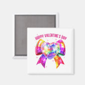 Aimant Happy Valentine's Day Coquette Disco Ball Heart Gi (Recto/Verso)
