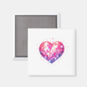 Aimant Happy Valentine's Day Coquette Nk Disco Ball Heart (Recto/Verso)