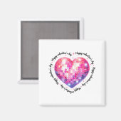 Aimant Happy Valentine's Day Coquette Nk Disco Ball Heart (Recto/Verso)