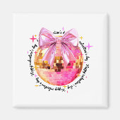 Aimant Happy Valentine's Day Funny Coquette Disco Ball Gi (Devant)