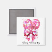 Aimant Happy Valentine's Day Funny Coquette Disco Ball He (Recto/Verso)