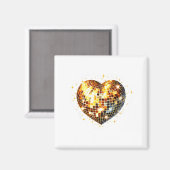 Aimant Happy Valentine's Day Funny Gold Coquette Disco Ba (Recto/Verso)