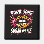 Aimant Happy Valentine's Day Retro Leopard Lips Ur Some S (Devant)