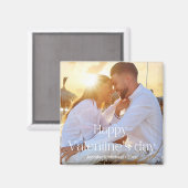 Aimant happy valentines jour couple photo script moderne (Recto/Verso)