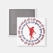 Aimant Hare Krishna Follower Dévot Danser À Kirtan (Recto/Verso)