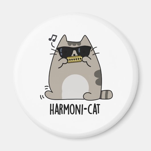 Aimant Hari-cat Funny Harmonica Cat Pun (Devant)