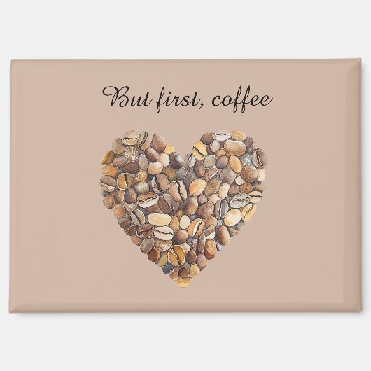 Aimant Haricots de Café Cœur (Recto)